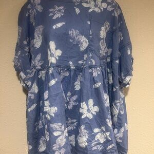 We The Free Indigo Floral Blouse